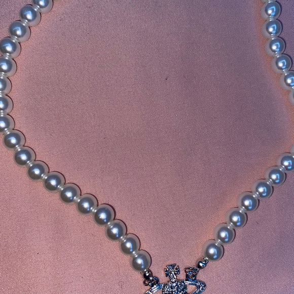 NEW Saturn Planet Silver Charm pearl necklace - Picture 7 of 8